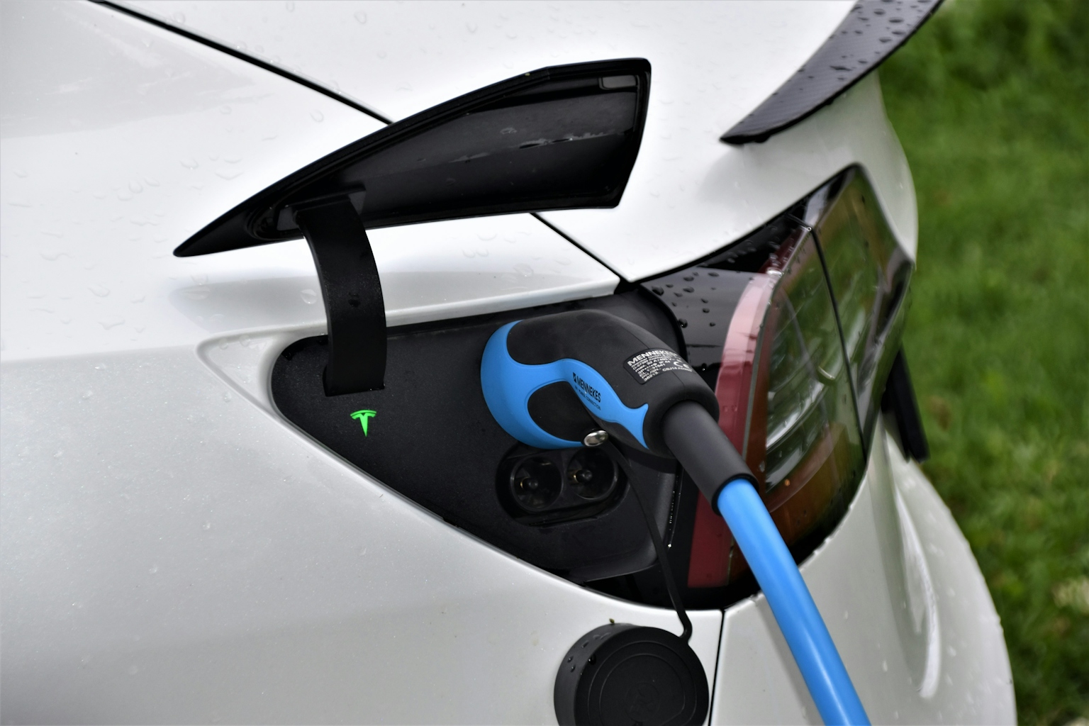 Electric rental car charging to get ready for a trip